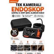 Magicool Ekranlı Tek Kameralı 10 mt Sert Kablo Yılan Endoskop Kamera 8 mm 4.3 Inc
