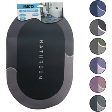Shopwave Oval - Mat Renkler 38X58CM Su Emi̇ci̇ - Si̇hi̇rli̇ Banyo Paspasi Elasti̇k (5047)