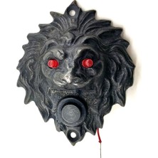 Colezium Antika Tarz Dekoratif Pirinç Aslan Kapı Zili - 100X78 Mm, Oksit, LED Işıklı