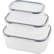 MiraLive 3pcs Sızdırmaz Saklama Kabı Seti Şeffaf Kap Buğulu Contalı Kapak 500 1000 1700ML