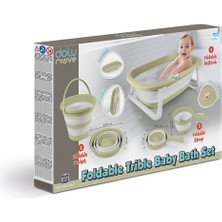 Colezium 7272 Katlanabilir 3'lü Bebek Banyo Seti -Yeşil