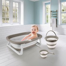 Colezium 7273 Katlanabi̇li̇r Üçlü Bebek Banyo Seti̇ Stone Gri̇