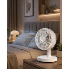 Shopwave Sessiz Çalışan Mini Masaüstü Fan 2 Kademeli Otomatik Salınımlı