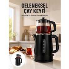 Shopwave 0,9 L Cam Demlik 1,7 L Su Haznesi ile Çay Keyfi Yeni Nesil