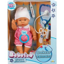 Colezium 30111 Bebelou Doktor Zamanı Sesli Bebek Seti 35 cm -Sunman(Ürün Oyuncaktır)