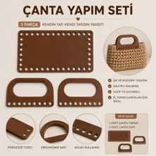 Major Hobi Çanta Yapım Seti Dikdörtgen Çanta Tabanı ve 2 Çanta Sapı 20X11 cm Kahverengi