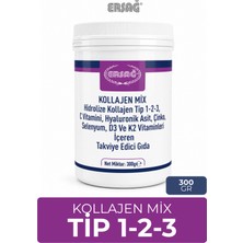 Ersağ Kollajen Mix Tip 1-2-3 C Vitamini Hyaluronik Asit Içeren Takviye Edici Gıda 300 gr