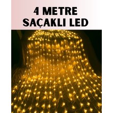 Mey İthalat 4 Metre Icicle Şelale LED Yılbaşı Perde Işık Sıcak Ambiyans