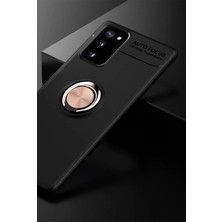 Colezium Note 20 Kılıf Range Yüzüklü Silikon - Siyah-Gold