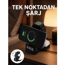 MiraLive LED Dijital Saatli Kablosuz Şarj Cihazı – 3 Parlaklık Ayarlı, Şarj Koruma Teknolojili Yeni Ne