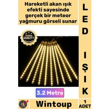 Wintoup #led Dekoratif Akan Efektli 8 Saçaklı Hareketli Aydınlatma Fişli 3.2 Metre Gün Işığı Şık Meteor LED