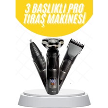 Mey İthalat Tıraş Makinesi Profesyonel 3ın1 Dijital Göstergeli 3 Başlıklı Erkek Bakım
