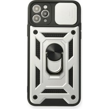 Colezium 11 Pro Kılıf Pars Lens Yüzüklü Silikon - Gümüş
