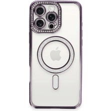 Colezium 16 Pro Max Kılıf Joke Simli Magneticsafe Kılıf - Derin Mor