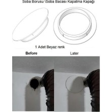 MKS Beyaz Soba Bacası Kapatma Kapağı Sert Plastik Düz Model
