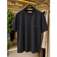 Parkur Aksesuarlı Kısa Kol Oysho Kadın T-Shirt – Füme