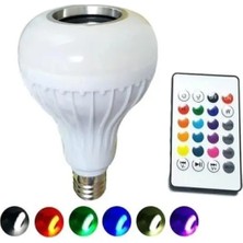Keyfi Sepet Bluetooth Music Bulb Akıllı Hoparlör LED Işıklı Uzaktan Kumandalı Müzikli Lamba 7 Renk Işıklı
