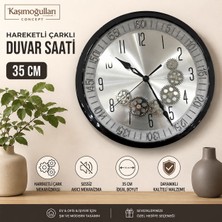 Kasımoğulları Concept Hareketli Çarklı Duvar Saat 35 cm