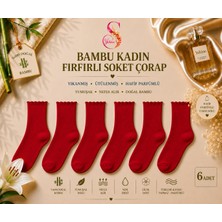 Yshine Bambu Parfümlü Yumuşak Dokulu Fırfırlı Kadın Soket Çorap 6’lı Premium Set