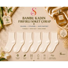 Yshine Bambu Parfümlü Yumuşak Dokulu Fırfırlı Kadın Soket Çorap 6’lı Premium Set