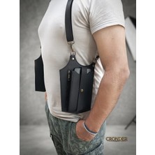 Cronder Nomad Hakiki Deri Erkek Holster Çanta | El Yapımı Göğüs ve Omuz Çantası