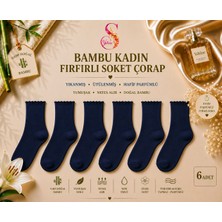 Yshine Bambu Parfümlü Yumuşak Dokulu Fırfırlı Kadın Soket Çorap 6’lı Premium Set