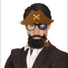 MiraLive Kahve Şapkalı Pipolu Jack Sparrow Gözlüğü
