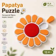 Ertu Montessori Papatya Puzzle 12 Ay+ | Eğitici Duyu Oyuncağı | Pla 3D Baskı