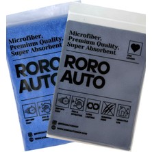 Roro Auto Süper Emici Mikrofiber Oto Kurulama Havlusu 50X70 Çizmez 440 Gsm 2'li Paket (Mavi & Gri)
