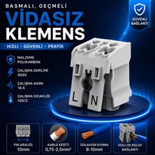 Nexo 20 Adet Basmalı, Geçmeli Vidasız Klemens (Topraklı-Topraksız)