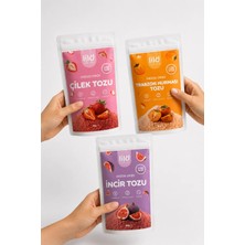 Lilo Natural Freeze Dried Meyve Paketi - Çilek Tozu & Incir Tozu & Hurma Tozu 3X50 G - Dondurularak Kurutulmuş %100 Meyve Tozu