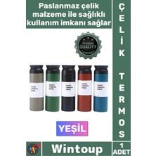 Wintoup #termos Paslanmaz Sızdırmaz Vakumlu Isı Koruyucu Hediyelik Kamp Piknik Yeşil Şık Çelik Termos 500 ml