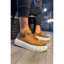 Joy Ayakkabı JY144 Volt Bağcıklı Süet Erkek Günlük Sneaker Yüksek Taban Ayakkabı Sbt Taba