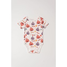 Hafy Baby %100 Pamuk 3'lü Fitilli Zarf Yaka Kısa Kollu Unisex Bebek Zıbın Body Set