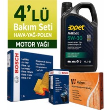 Bosch Fiat 500L 1.6 Dizel Filtre Bakım Seti-Opet 5W30 4lt (2012-2018) 4 Lü