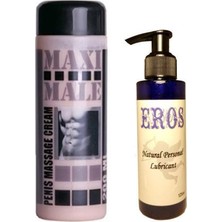 Bezos Hintohu Maxi Male Cream 200 ml Erkekler Için Pe.nis Bakım Losyonu ve Eros Natural Lubricant 125ML