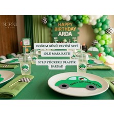 Siorina Events Çocuk Doğum Günü Kartı 10 Adet + Stickerlı Bardak 10 Adet 20'li Set