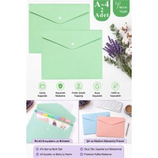 ArtMaster Nane Yeşil Çıtçıtlı Dosya Pastel Renk A4 2 Adet Dosy Plastik Renkli Zarf Dosya Çıt Çıtlı Dosya Ödev Evrak Belge Saklama