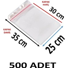 MTKardeşler 500 Adet 25X30+5 cm Şeffaf Yapışkanlı Jelatin Poşet