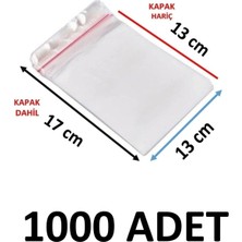 MTKardeşler 1000 Adet 13X17 cm Şeffaf Yapışkanlı Jelatin Poşet