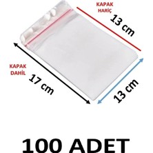 MTKardeşler 100 Adet 13X17 cm Şeffaf Yapışkanlı Jelatin Poşet