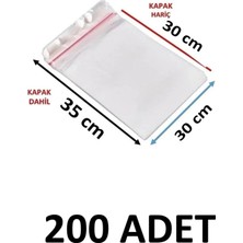 MTKardeşler 200 Adet 30 x 30+5 cm Yapışkanlı Şeffaf Opp Poşet