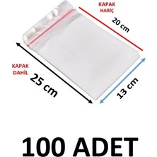 MTKardeşler 100 Adet 13X20+5 cm Şeffaf Yapışkanlı Jelatin Poşet