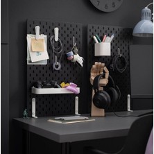 Technoloby SKADİS Çok Amaçlı Siyah Metal Pano 30X40 cm Organizatör Pegboard