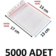 MTKardeşler 5000 Adet 13X17 cm Şeffaf Yapışkanlı Jelatin Poşet