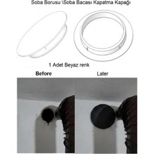 Mks Company Siyah Soba Bacası Kapatma Kapağı Sert Plastik Düz Model
