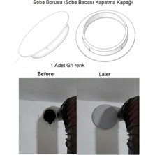 Mks Company Gri Soba Bacası Kapatma Kapağı Sert Plastik Düz Model