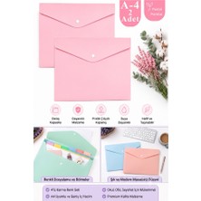 ArtMaster Pembe Çıtçıtlı Dosya Pastel Renk A4 2 Adet Dosy Plastik Renkli Zarf Dosya Çıt Çıtlı Dosya Ödev Evrak Belge Saklama