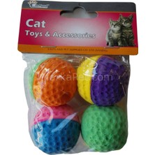 Eastland Iki Renkli Kedi Oyuncak Sünger Top 4 Lü