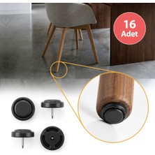 Eymen Yapı Silentplug Siyah 16 Adet Sessiz Tapa Masa Sandalye Çivili Polygrid Dayanıklı Yapı ile Şık Görünüm